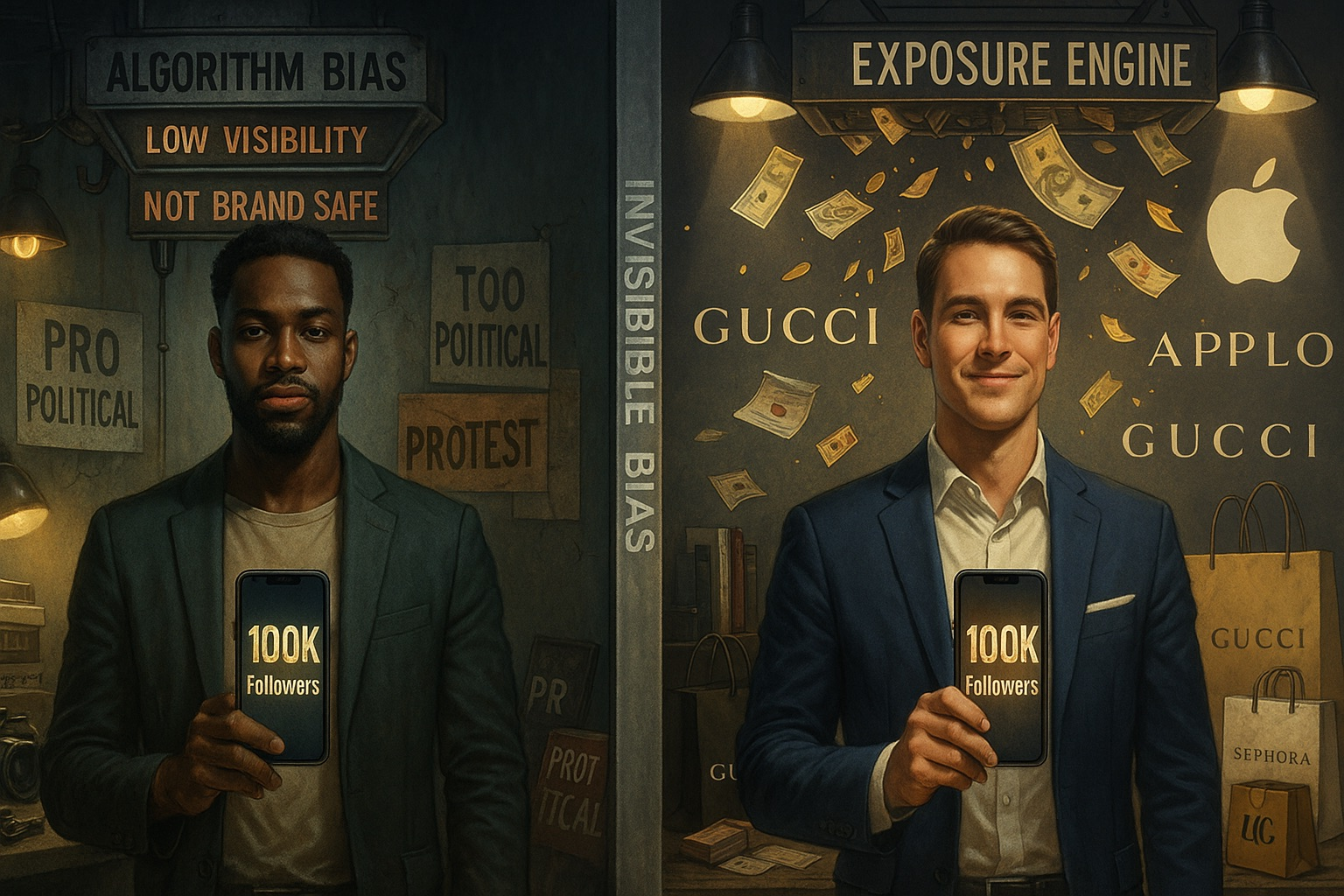 Two social media influencers with the same amount of followers display racial bias on social media deals and endorsement while black